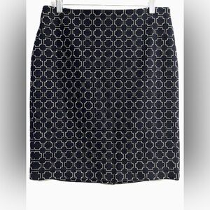 TALBOTS Navy / White Mini Pencil Skirt - Size 10